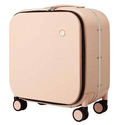 LANAZU Handgepäckkoffer, tragbarer Koffer für Geschäftsreisen, Verstellbarer Trolley, Rollen, geeignet für Reisen und Urlaub (Pink 18inch) von LANAZU
