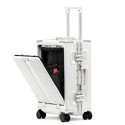 LANAZU Handgepäckkoffer mit großem Fassungsvermögen und USB-Ladeanschluss/TSA-Zollschloss, Leichter Koffer für Reisen und Business (White 24 in) von LANAZU