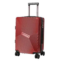 LANAZU Koffer mit Aluminiumrahmen und Lenkrollen, abschließbarer TSA-Koffer, Reise-Aufbewahrungsbox, geeignet für Männer, Frauen und Jugendliche (Red 24 in) von LANAZU