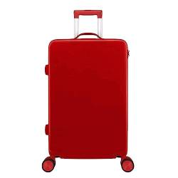 LANAZU Koffer mit großem Fassungsvermögen und Rollen, Handgepäckkoffer mit Reißverschluss, Anti-Stress-Passwortkoffer für Studentenreisen, geeignet für Reisen (Red 24 inches) von LANAZU