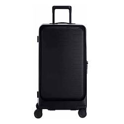 LANAZU Reisegepäck, Aluminiumrahmenkoffer mit großem Fassungsvermögen auf Rädern, sicheres TSA-Zahlenschloss, geeignet für Reisen (Black 43 * 36 * 70CM) von LANAZU