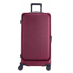 LANAZU Reisegepäck, Aluminiumrahmenkoffer mit großem Fassungsvermögen auf Rädern, sicheres TSA-Zahlenschloss, geeignet für Reisen (Red 39 * 33 * 65CM) von LANAZU