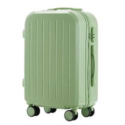 LANAZU Rollgepäck, einziehbarer Trolley, Handgepäckkoffer mit Sicherheitscode-Schloss, geeignet für Männer und Frauen (Green 22 inches) von LANAZU