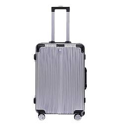 LANAZU Tragbarer Koffer, Handgepäckkoffer mit großem Fassungsvermögen, Rollkoffer, Boarding-Koffer, geeignet für Reisen und Geschäftsreisen (Silver 20 inches) von LANAZU