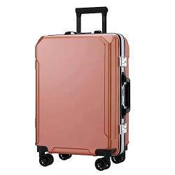 LANAZU Tragbarer Koffer, Koffer mit Aluminiumrahmen, Zwei USB-Ladeanschlüssen, mit Lenkrollen, geeignet für Reisen und Urlaub (Gold 26 in) von LANAZU