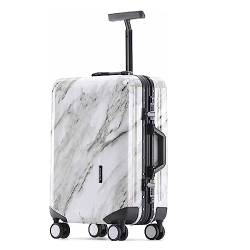LANAZU Tragbarer Koffer, Rollkoffer, Verstellbarer Trolley-Koffer, geeignet für Reisen und Geschäftsreisen (White 70 * 46.5 * 29CM) von LANAZU