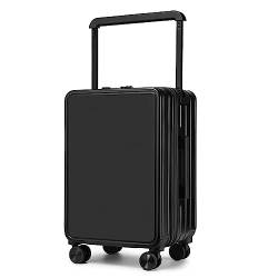 LANAZU Tragbarer Koffer, Verstellbarer Trolley-Koffer mit drehbaren Rädern/TSA-Zoll-Zahlenschloss-Koffer, geeignet für Flugreisen und Straßenreisen (Black 20 in) von LANAZU