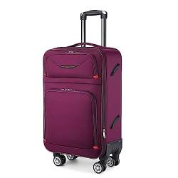 LANAZU Tragbares Gepäck, Handgepäckkoffer aus Oxford-Stoff mit Rollen, einziehbarer Trolley-Koffer, geeignet für Flugreisen, Roadtrip (Purple 20inch) von LANAZU