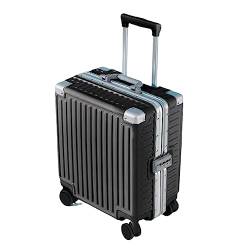 LANAZU Tragbares Gepäck, Handgepäckkoffer mit Rollen, Trolley-Koffer mit Abnehmbarer Trennwand, geeignet für Flugreisen und Straßenreisen (Black 43 * 38 * 21CM) von LANAZU