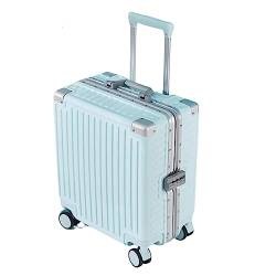 Tragbares Gepäck, Handgepäckkoffer mit Rollen, Trolley-Koffer mit Abnehmbarer Trennwand, geeignet für Flugreisen und Straßenreisen (Light Green 43 * 38 * 21CM) von LANAZU