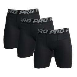 LANBAOSI 3er-Pack Herren-Kompressionsshorts, sportliche Laufunterwäsche für Männer, Fitnessstudio, Workout, Sport, Basisschicht, Kurze Strumpfhosen von LANBAOSI