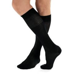 LANCETTI 6 Paar klassische elegante lange Herrensocken in Lisle Made in Italy - (39-41) Schwarz von LANCETTI