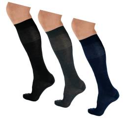 LANCETTI 6 Paar klassische elegante lange Socken für Männer in Lisle Made in Italy - (39-41) Multicolor von LANCETTI