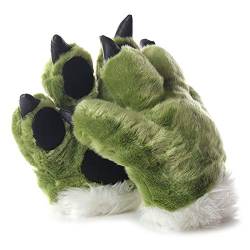 LANFIRE Flauschige künstliche Tiger und Dinosaurier Paw Handschuhe, Stirnband und Schwanz Kostüme Cosplay Tiger oder Dinosaurier Party Kostüm (Dinosaur gloves) von LANFIRE