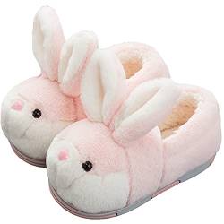 LANFIRE Groß Kinder und Erwachsene Baumwolle Hausschuhe Hase Hausschuhe Plüsch Hausschuhe Tier Hausschuhe Damen Schuhe Baumwollschuhe (Pink (shoes), 35/36, numeric_35) von LANFIRE