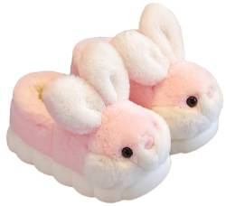 LANFIRE Tierschuhe für Frauen Kaninchen Hausschuhe Weiche warme Winterschuhe Home Plüsch Baumwolle Hausschuhe (Pink shoes, Erwachsene, Damen, 34, Numerisch (von/bis), EU Schuhgrößensystem, 35, M) von LANFIRE