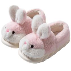 LANFIRE Tierschuhe für Frauen Kaninchen Hausschuhe Weiche warme Winterschuhe Home Plüsch Baumwolle Hausschuhe (Pink shoes, Erwachsene, Damen, 36, Numerisch (von/bis), EU Schuhgrößensystem, 37, M) von LANFIRE