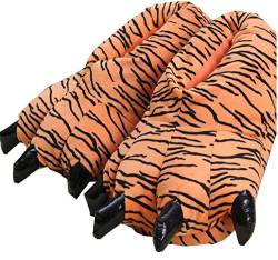 LANFIRE Unisex Soft Plüsch Haus Hausschuhe Tier Kostüm Pfote Claw Schuhe (M (EUR 35-39), Tiger) von LANFIRE