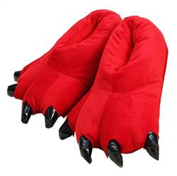 LANFIRE Unisex Soft Plüsch Haus Hausschuhe Tier Kostüm Pfote Claw Schuhe (M (EUR 35-39), rot(red)) von LANFIRE