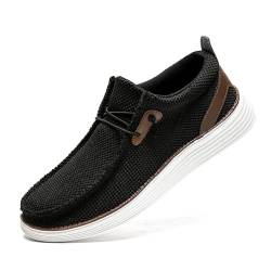 LANGFEUU Herren-Slipper Slip-On-Schuhe Modische Lässige rutschfeste Schuhe Weiche Bequeme und Atmungsaktive Sportschuhe Schwarz EU 41 von LANGFEUU