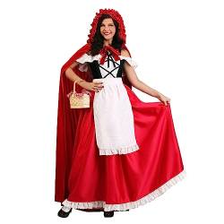 LANGWEI Frauen Halloween Kostüme Märchen Rotkäppchen Kostüm Party Prom Cosplay Kostüm,Rot,M von LANGWEI
