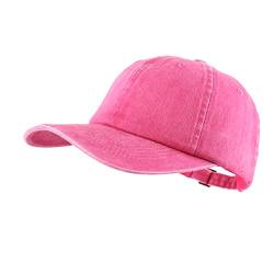 LANGZHEN Baseball Dad Cap 100% Baumwolle Passt Männer Frauen Klassische Verstellbare Einfarbige Mütze (Rose rot) von LANGZHEN