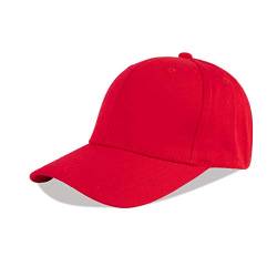 LANGZHEN Baseball Dad Cap 100% Baumwolle Passt Männer Frauen Klassische Verstellbare Plain Hat (Structured-Red) von LANGZHEN