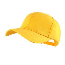 LANGZHEN Baseball Dad Cap 100% Baumwolle Passt Männer Frauen Klassische Verstellbare Plain Hat (Structured-Yellow) von LANGZHEN