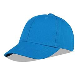 LANGZHEN Baumwolle Outdoor Kleinkind Mädchen Jungen Plain Baseball Cap Baby Infant Strukturierte Einstellbare Hut für Kinder Sonnenhut (S-Blau) von LANGZHEN