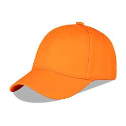 LANGZHEN Baumwolle Outdoor Kleinkind Mädchen Jungen Plain Baseball Cap Baby Infant Strukturierte Einstellbare Hut für Kinder Sonnenhut (S-Classic Orange) von LANGZHEN