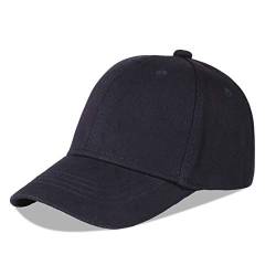 LANGZHEN Baumwolle Outdoor Kleinkind Mädchen Jungen Plain Baseball Cap Baby Infant Strukturierte Verstellbare Hut für Kinder Sonnenhut (M-Schwarz) von LANGZHEN