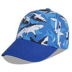 LANGZHEN Kleinkind Baseball Cap Verstellbare Sonnenhüte Kinder Schutz Baseball Caps für Jungen und Mädchen (M-Black Shark) von LANGZHEN