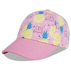 LANGZHEN Kleinkind Baseball Cap Verstellbare Sonnenhüte Kinder Schutz Baseball Caps für Jungen und Mädchen (M-Pink Ananas) von LANGZHEN