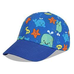 LANGZHEN Kleinkind Baseball Cap Verstellbare Sonnenhüte Kinder Schutz Baseball Caps für Jungen und Mädchen (S-Blue Whale) von LANGZHEN