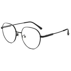 LANLANG lesebrille 2,5 für damen mit Flex Memory Titanium,Blaulichtfilter brille,lesehilfe, 0~4 dioptrien,anti blaue,Niedlich,runden, Schwarz,hohe Auflösung hohe Transparenz MT-003-W von LANLANG