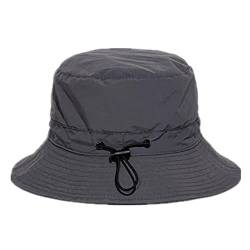 LANLYLGQ Regenhut Fischerhut Bucket Hut Unisex Herren Damen Schnell Trocken Sonnenhut Wasserdicht Eimmerhut (Grau) von LANLYLGQ