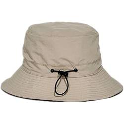 LANLYLGQ Regenhut Fischerhut Bucket Hut Unisex Herren Damen Schnell Trocken Sonnenhut Wasserdicht Eimmerhut (Khaki) von LANLYLGQ