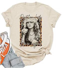 Damen-T-Shirt, Vintagae, Back to The Gypsy That I was Stevie, Nicks Graphic Music Tees, Shirt, Rockband, Tops, Bluse, Cream, Groß von LANMERTREE