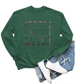 In A World Full of Be a Griswold Sweatshirt Shirts für Frauen Lustige Weihnachten Grafik Rundhalsausschnitt Sweatshirt Pullover Tops, Griswold Green, Medium von LANMERTREE