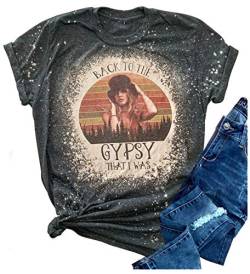 Vintage T-Shirt für Damen, Back to The Gypsy That I was Stevie Shirt Nicks Graphic Music Tees Shirt Rock Band Tops Bluse, Grau (1), X-Groß von LANMERTREE