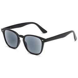 LANOMI Lesebrille Herren Damen Groß Grau Schwarz Sonnen Leser Lesehilfe UV400 Schutz Sehhilfe Sonnenbrille mit sehstärke Schwarz 2.0 von LANOMI