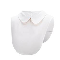 LANTING Frauen Kragen Abnehmbare Hälfte Shirt Bluse Damen Blusenkragen Chiffon Peterpan Kragen Weiß von LANTING