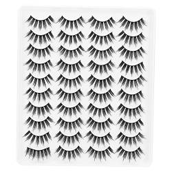 LANTRO JS Falsche Wimpern, 20 Paar Wispy Lange Curly Lash Clusters Diy Wimpernverlängerungen, Pfropfen 3D Falsche Wimpern Für Schönheitssalon Zu Hause(04) von LANTRO JS