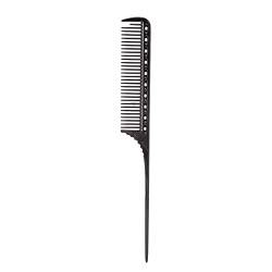 LANTRO JS Professioneller Rattenschwanz-Haarkamm Zum Scheiteln, Friseur-Aluminium-Metallkamm, Salon-Friseur-Styling-Kamm Zum Haarpflücken, Flechten, Scheiteln, 22,5 X 2,6 Cm(Schwarz) von LANTRO JS