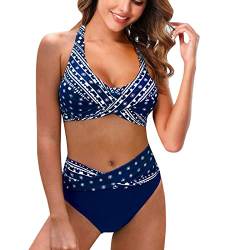 Bikini Set Damen Tankini Badeanzug Zweiteiler Guter Halt Volants Gestreift Curvy Hüfte Sale Sonnendurchlässig Gute Royalblau Prothesen Trägerloser Pailletten Günstig Bojen Volant Leg Welcher Breiten von LAOSU