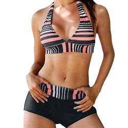 LAOSU Bikini Set Damen Tankini Badeanzug Zweiteiler Guter Halt Volants Gestreift Curvy Hüfte Sale Sonnendurchlässig Gute Royalblau Pailletten Günstig Bojen Volant Leg Welcher Breiten, 01-schwarz, S von LAOSU