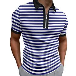 Poloshirt Herren Polo Shirts T Shirt Golf Poloshirts Hemd Langarm Slim Fit Kurzarm Style Vintage Club Color Retro Zipper 3XL Piqué XXXL Sport Muscle Pique Descente Weißes Custom Mit von LAOSU