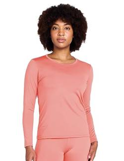 LAPASA Damen Innenfleece Thermo Unterhemd, warmes langärmliges Thermo-Shirt Thermounterwäsche Oberteil Funktionsunterwäsche, Pink 2023 (1 Pack), M von LAPASA