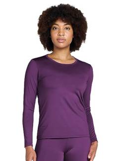 LAPASA Damen Innenfleece Thermo Unterhemd, warmes langärmliges Thermo-Shirt Thermounterwäsche Oberteil Funktionsunterwäsche, Violett 2023 (1 Pack), L von LAPASA