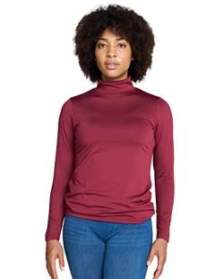 LAPASA Damen Stehkragen Thermounterhemd, Innenfleece Thermounterwäsche langärmliges Thermo-Shirt Funktionsunterwäsche Oberteil (L87 Warm), Burgund (warm), S von LAPASA